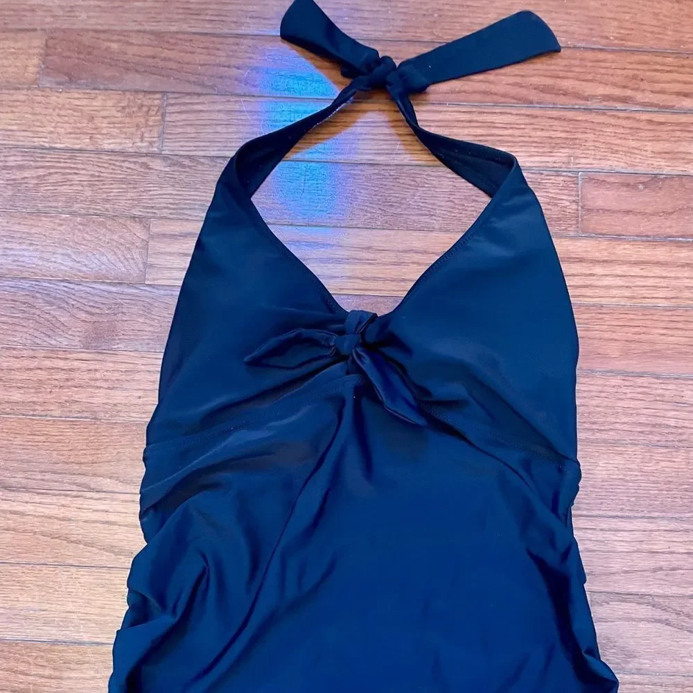 Black Halter One Piece Swimsuit